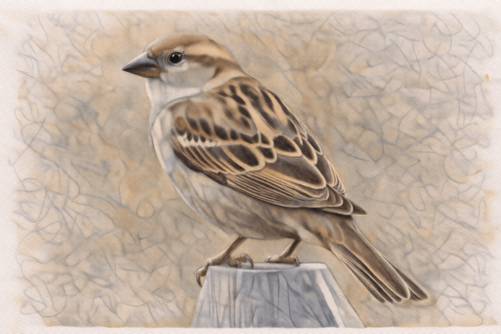 House Sparrow.
Passer domesticus