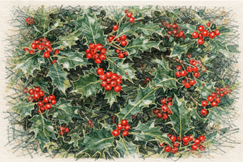 Ilex aquifolium 'J.C. van Tol' - English Holly.
Winter Interest Shrub