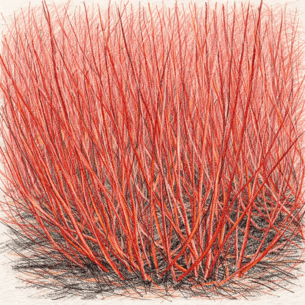 Cornus alba 'Sibirica' - Siberian Dogwood.
Winter Interest Shrub