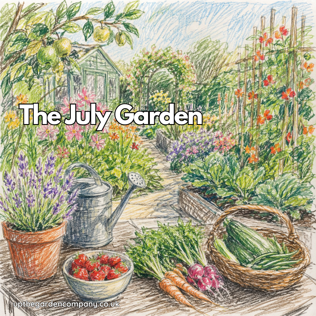 The July Garden. Colour Pencil Sketch of the July Garden